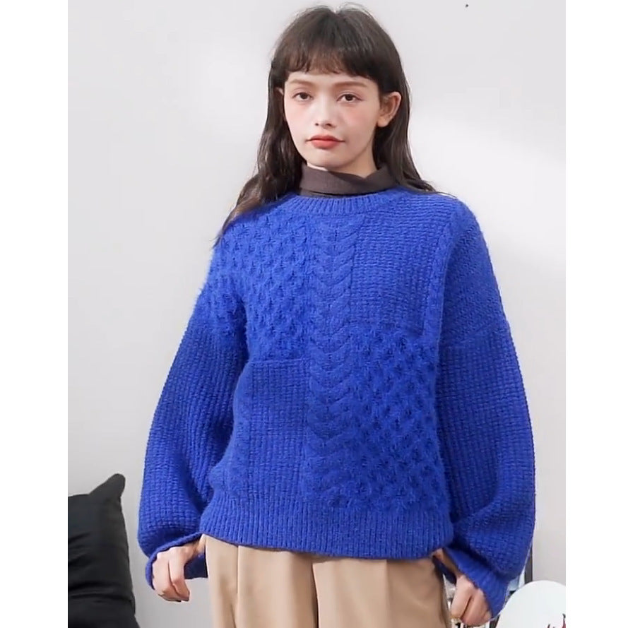 Women’ s Pullover Loose Jacquard Knit Sweater