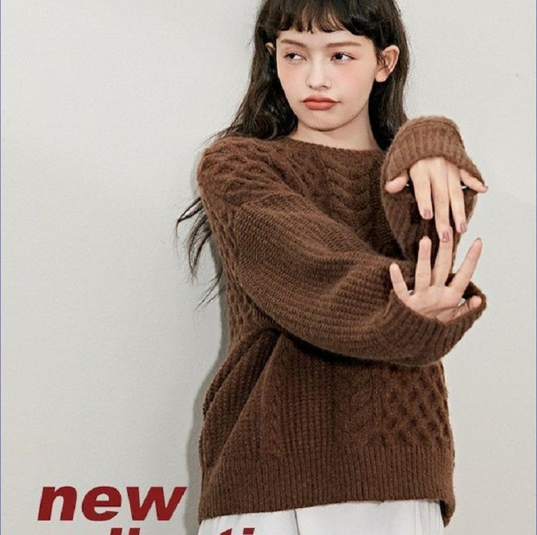 Women’ s Pullover Loose Jacquard Knit Sweater