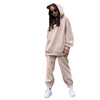 Women’ s Fashion Solid Color Hoodie Casual Two Piece Set