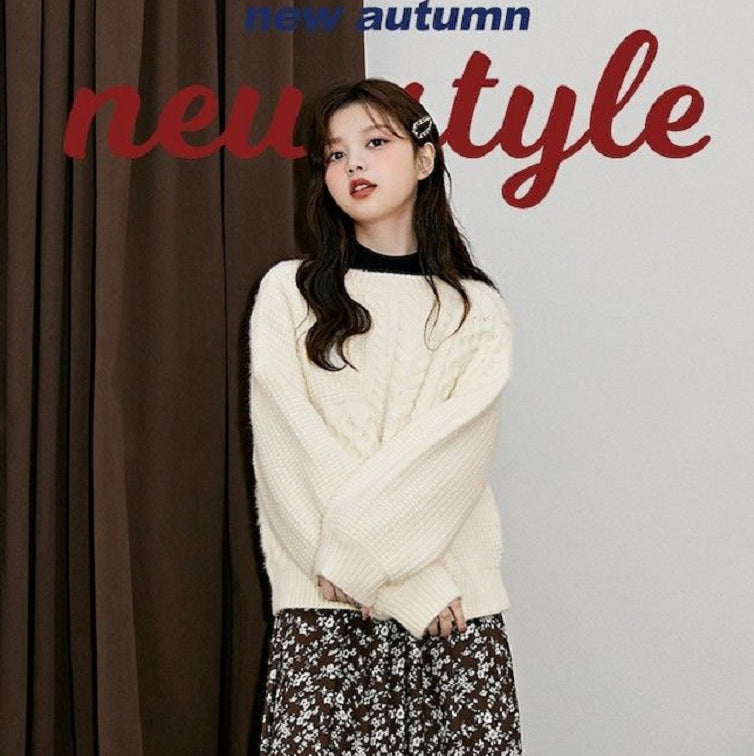 Women’ s Pullover Loose Jacquard Knit Sweater