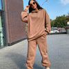 Women’ s Fashion Solid Color Hoodie Casual Two Piece Set