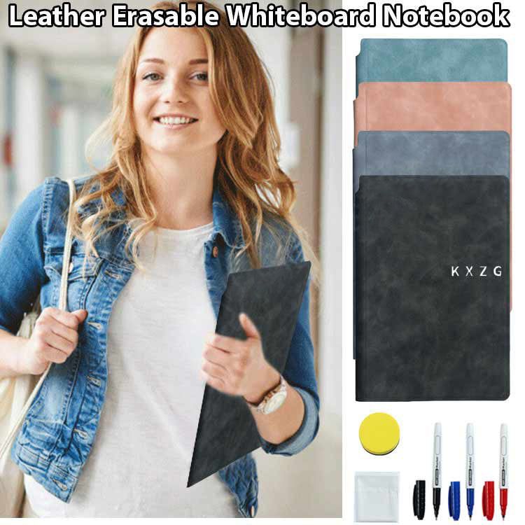 Pousbo® Leather Erasable Whiteboard Notebook