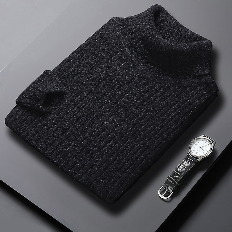 Men’s Fashionable Solid Slim Turtleneck Sweater