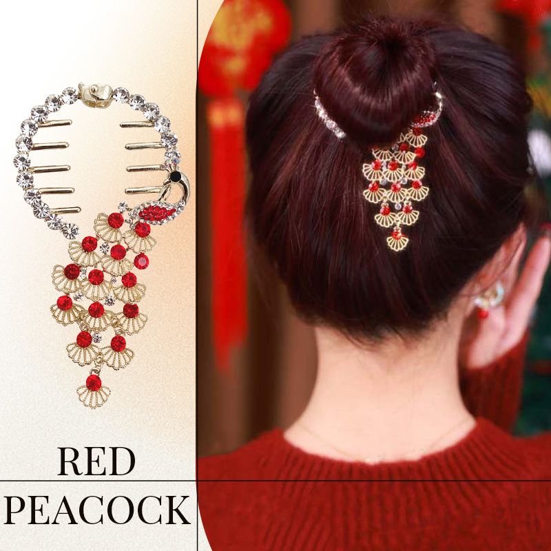 Pousbo® Delicate Ponytail Hairpin Peacock Hair Clip