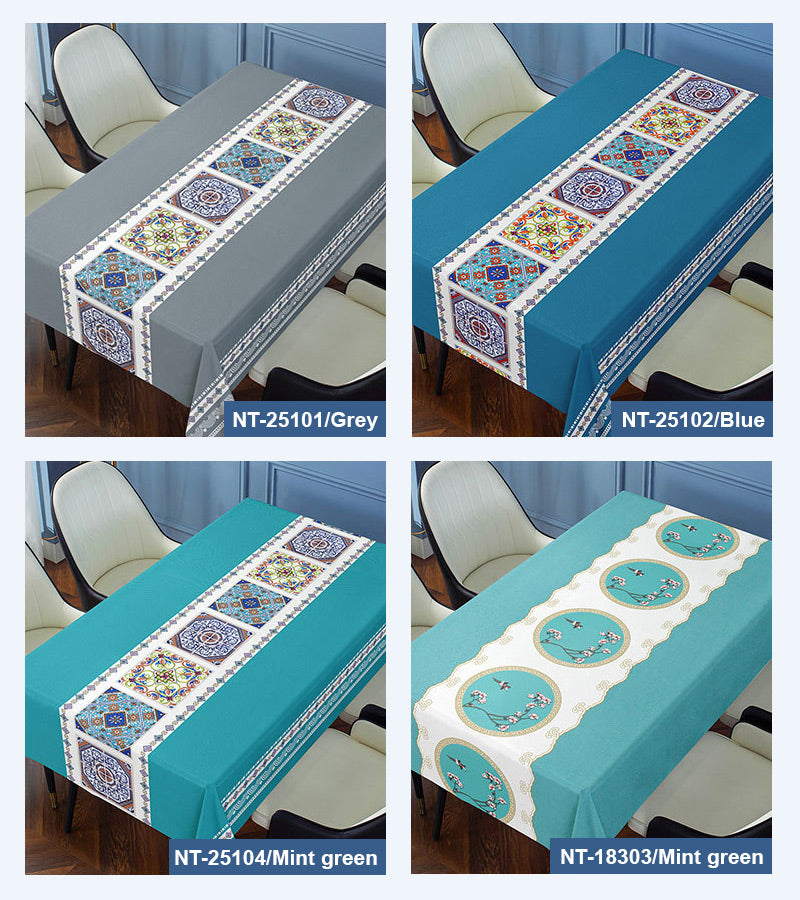 Embroidered, non-washable, waterproof and oil-proof tablecloth