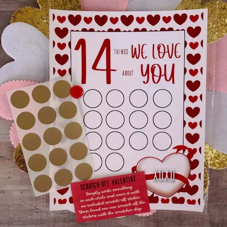 Valentine Scratch Off Print - 14 Things I Love About You