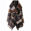 Women's Lapel Shawl Grid Jacket