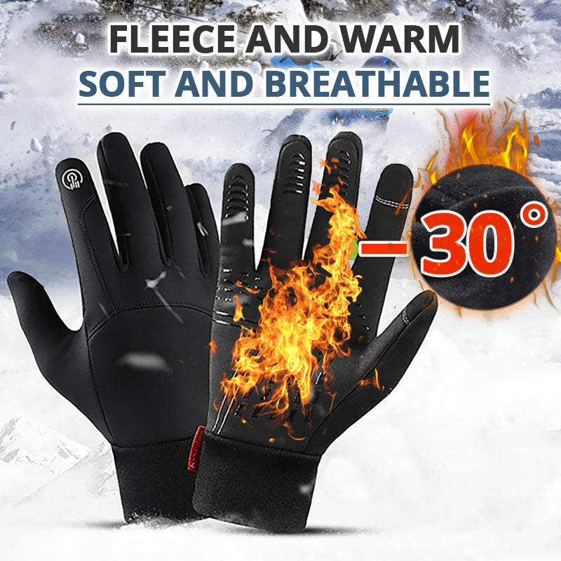 Winter Fleece Waterproof Touch Screen Gloves For Men