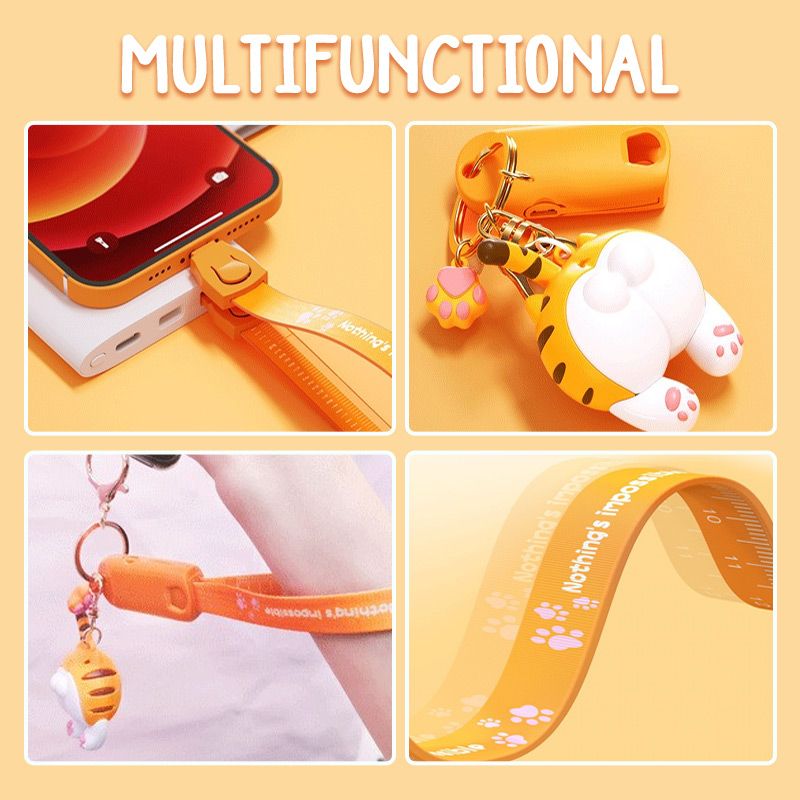 Portable Cartoon Keychain with Charging Cable