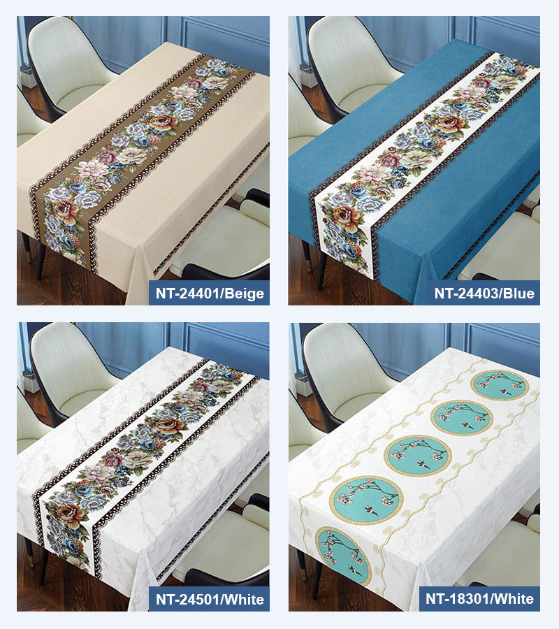 Embroidered, non-washable, waterproof and oil-proof tablecloth