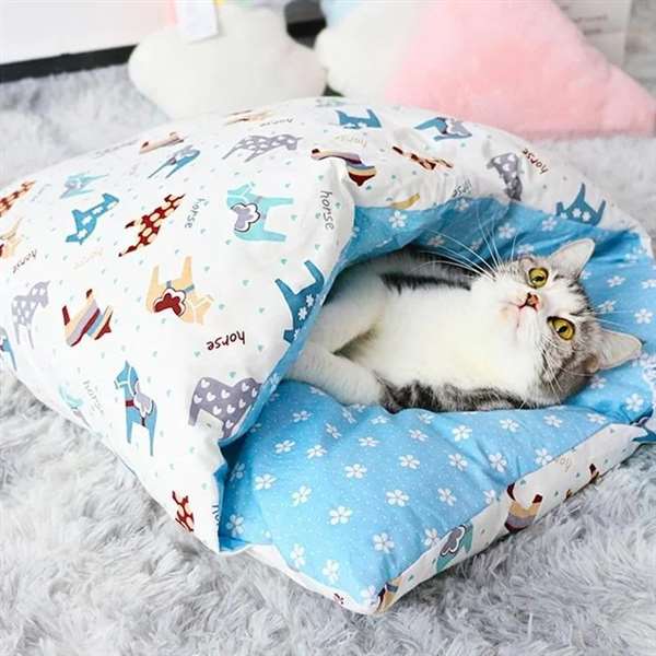 Pousbo® Movable Winter Warm Cat House Small Pet Bed