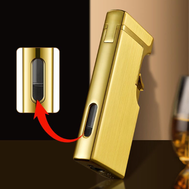 Creative Windproof Dual Flame Refillable Gas Lighter