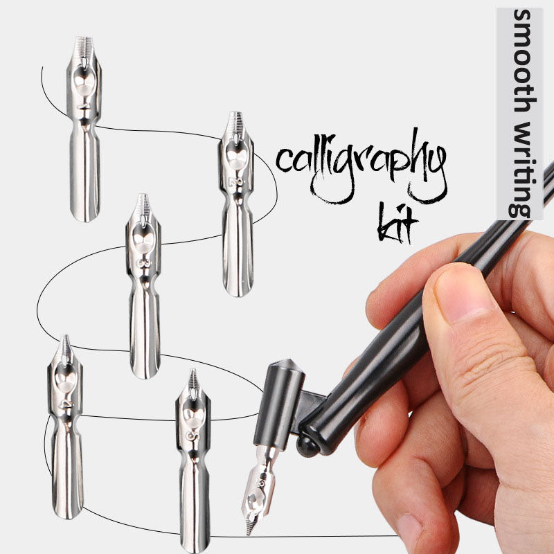 Pousbo® Calligraphy Oblique Dip Pen Set with 5 Nibs