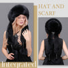 Women’ s Winter Fluffy Integrated Hat And Scarf