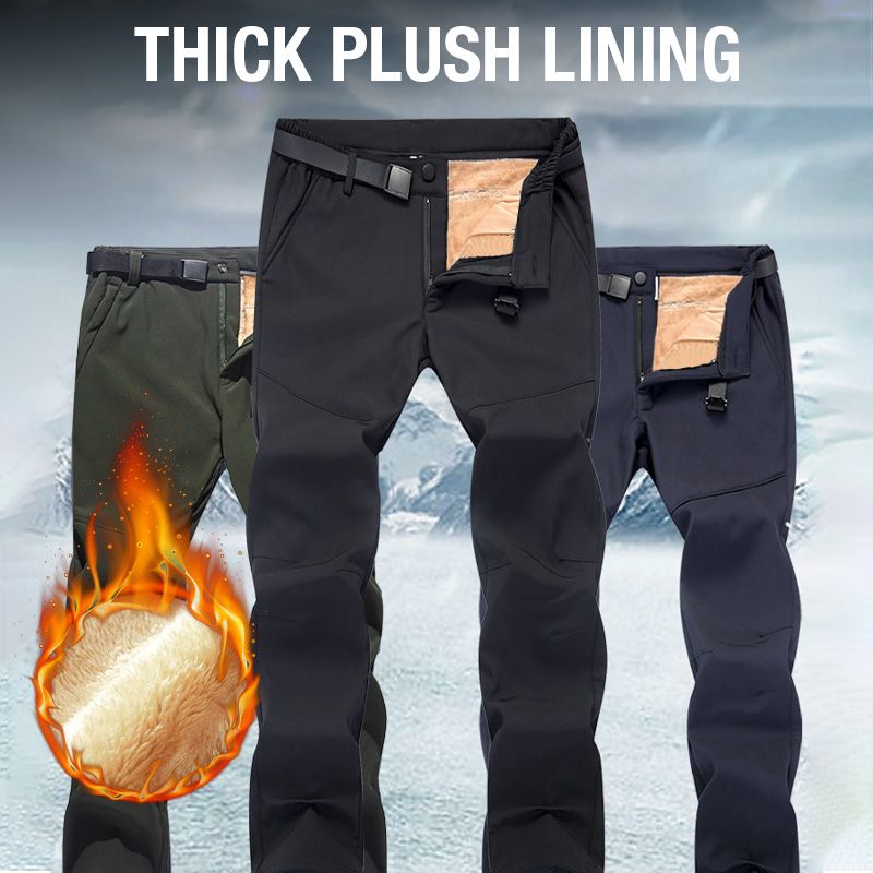 Men’s Waterproof Warm Plush Winter Outdoor Pants