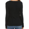 Women’s V-neck Tunic Long Sleeve Button T-shirt