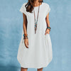 Women's Cotton Linen Loose Casual Pocket Dress