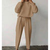 Women’s Suit Style Long Sleeve T-shirt & Cropped Pants 2 Piece Set