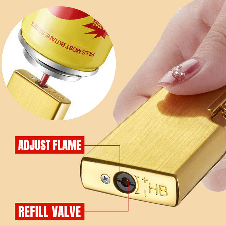 Creative Windproof Dual Flame Refillable Gas Lighter