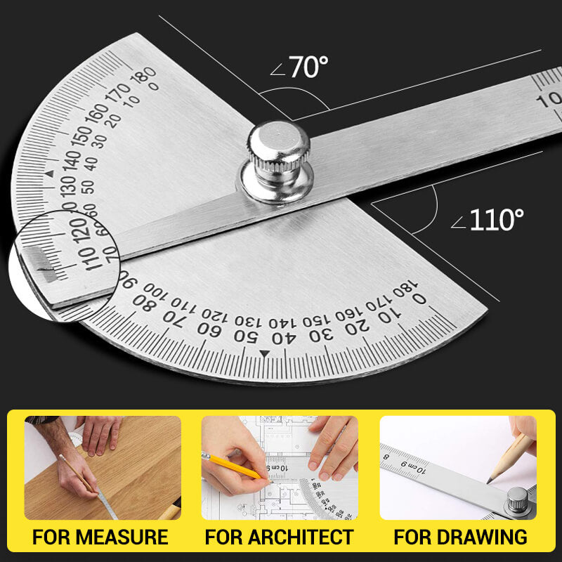 Pousbo® 2in1 Stainless steel angle ruler