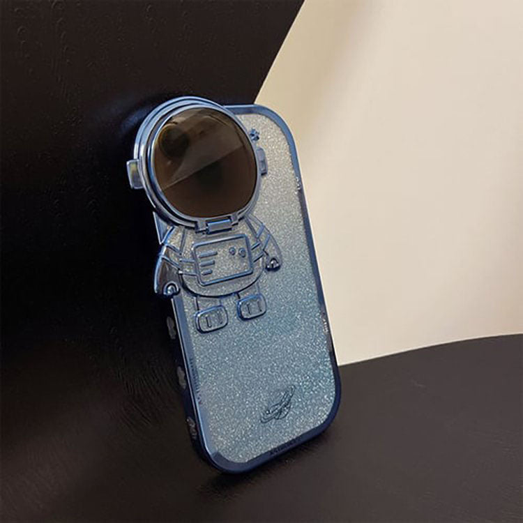 Pousbo® Electroplating Flash Astronaut Bracket Case for iPhone