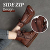 Women's Vintage Hand-Stitched Low Heel Round Toe Boots