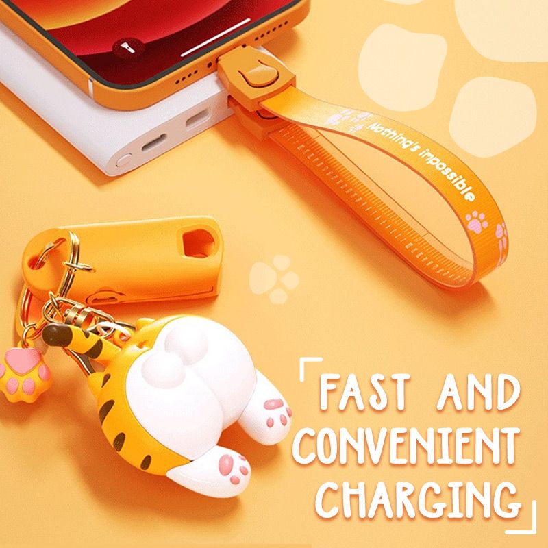 Portable Cartoon Keychain with Charging Cable