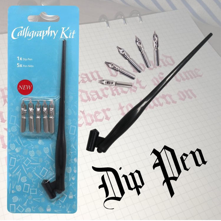 Pousbo® Calligraphy Oblique Dip Pen Set with 5 Nibs