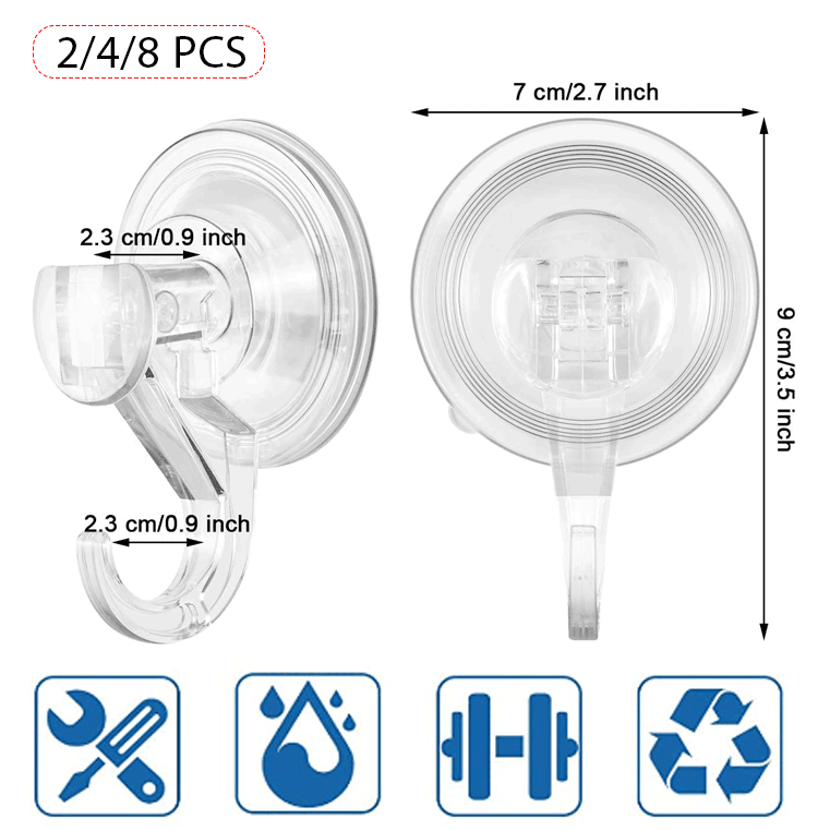 Pousbo® Heavy Duty Vacuum Suction Cup Hooks