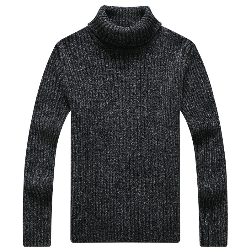 Men’s Fashionable Solid Slim Turtleneck Sweater