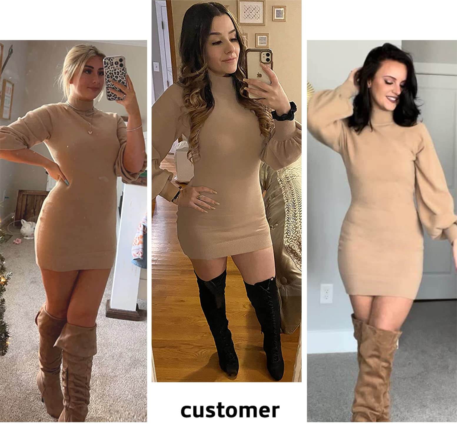 Long Sleeve Cute Sweater Dress