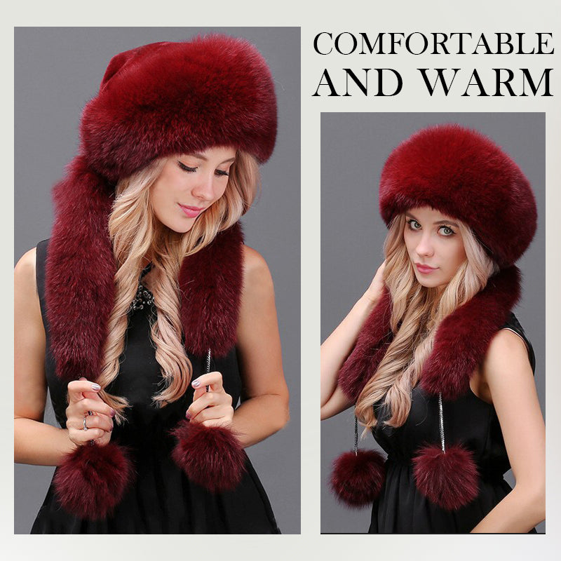 Women’ s Winter Fluffy Integrated Hat And Scarf