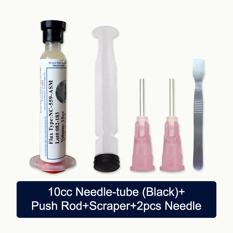 Pousbo® NC-559-ASM No-Clean Flux Paste and 10 Milliliters Pneumatic Dispenser (Complete with Plunger & Dispensing Tip)