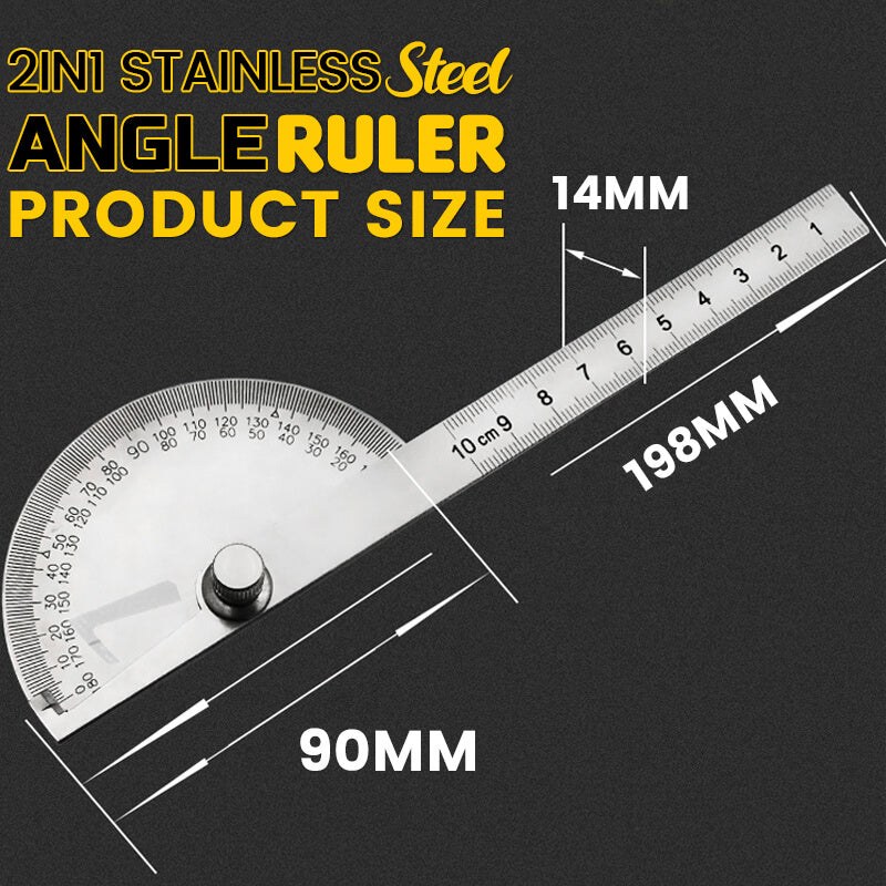 Pousbo® 2in1 Stainless steel angle ruler