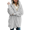 Women's Winter Plush Hoodie Cardigans with Pockets