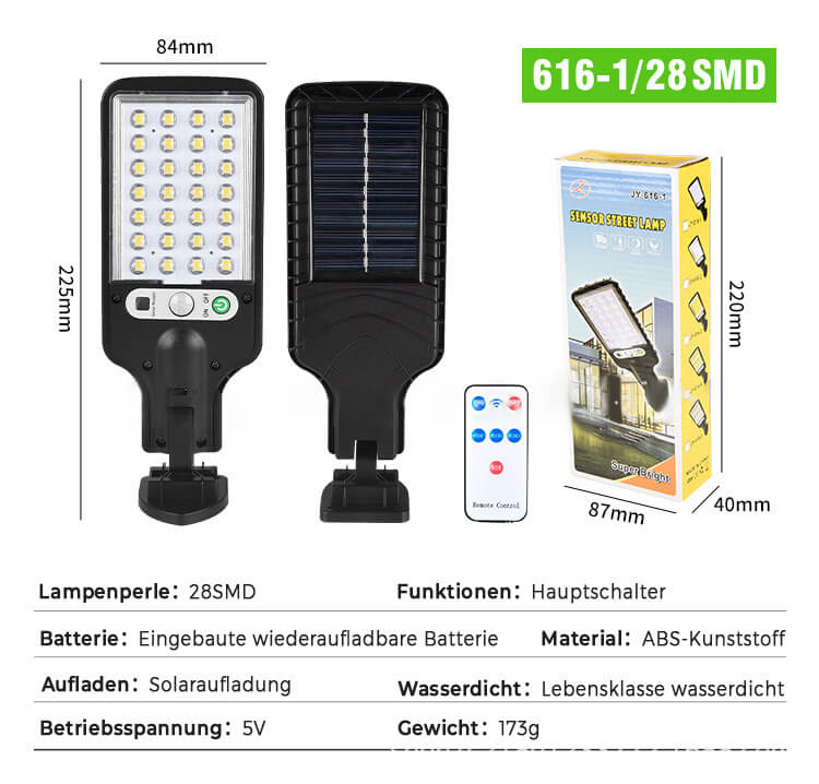 LED-Solar-Wandlampe für draußen