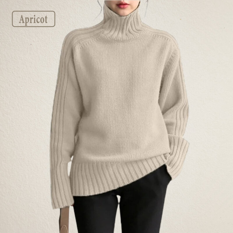 High-neck Simple Design Sweater