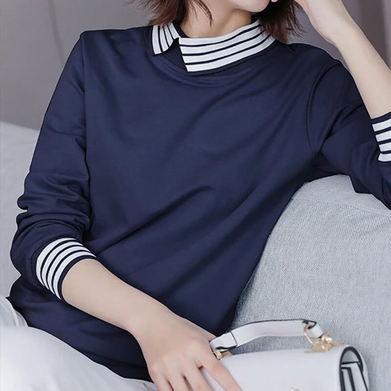 Stylish Casual Pullover Shirt Collar Sweater