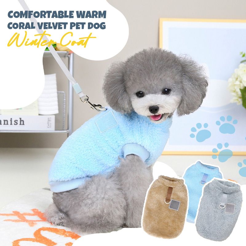 Comfortable Warm Coral Velvet Pet Dog Winter Coat