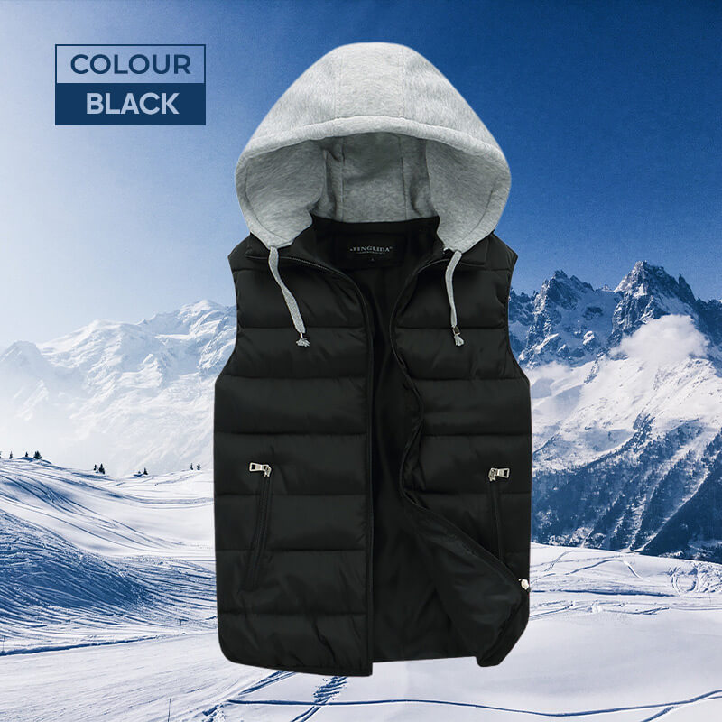 Men's Winter Removable Hooded Vest