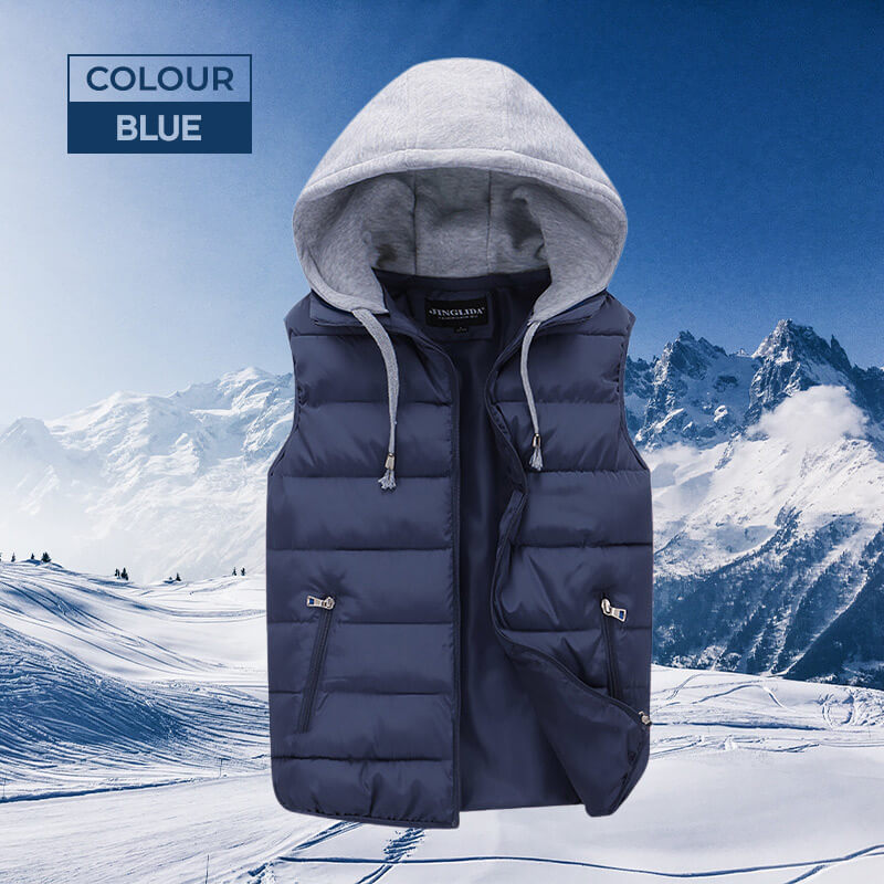 Men's Winter Removable Hooded Vest