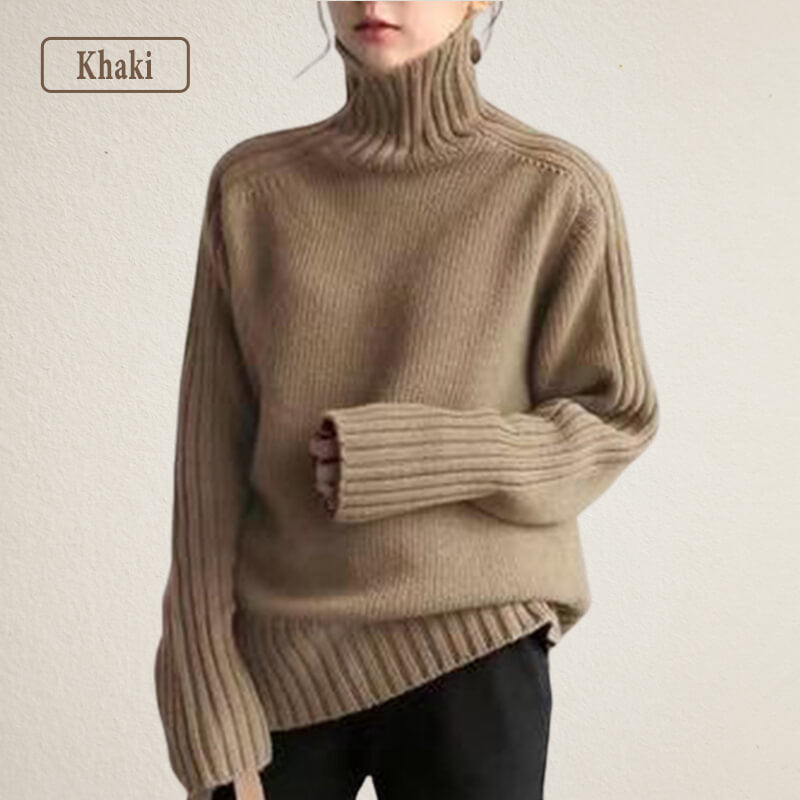 High-neck Simple Design Sweater