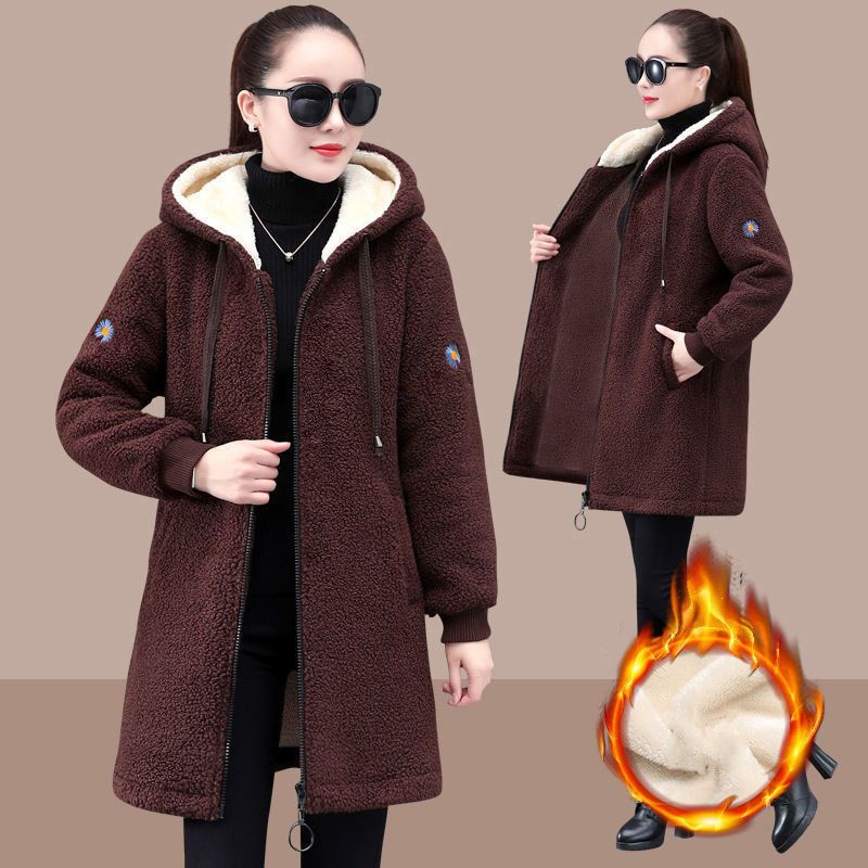 Women's Fashion Loose Thickened Fleece Hoodie Jacket