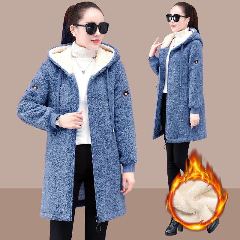 Women's Fashion Loose Thickened Fleece Hoodie Jacket