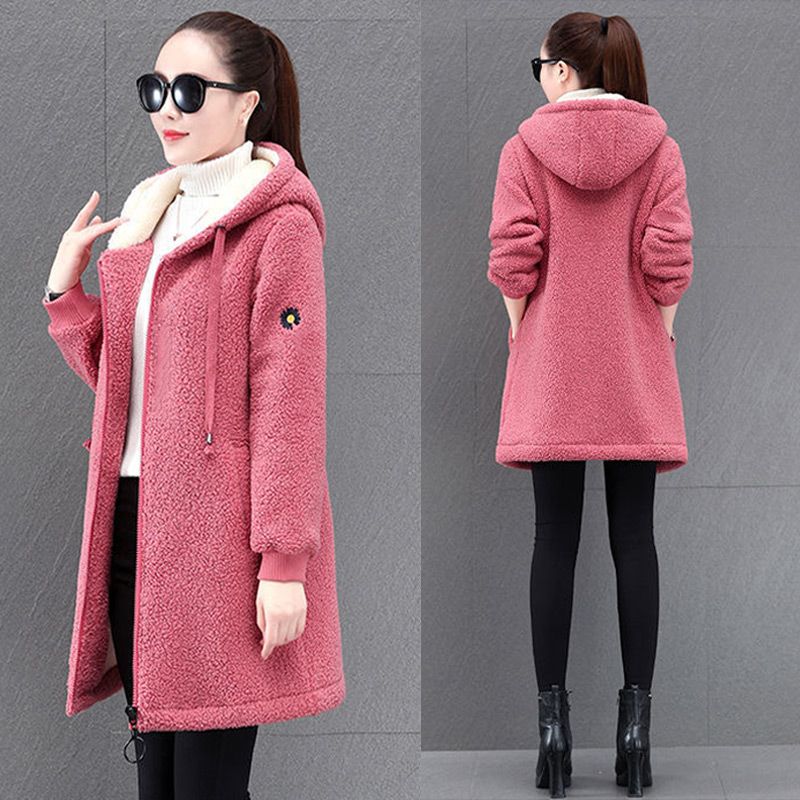 Women's Fashion Loose Thickened Fleece Hoodie Jacket