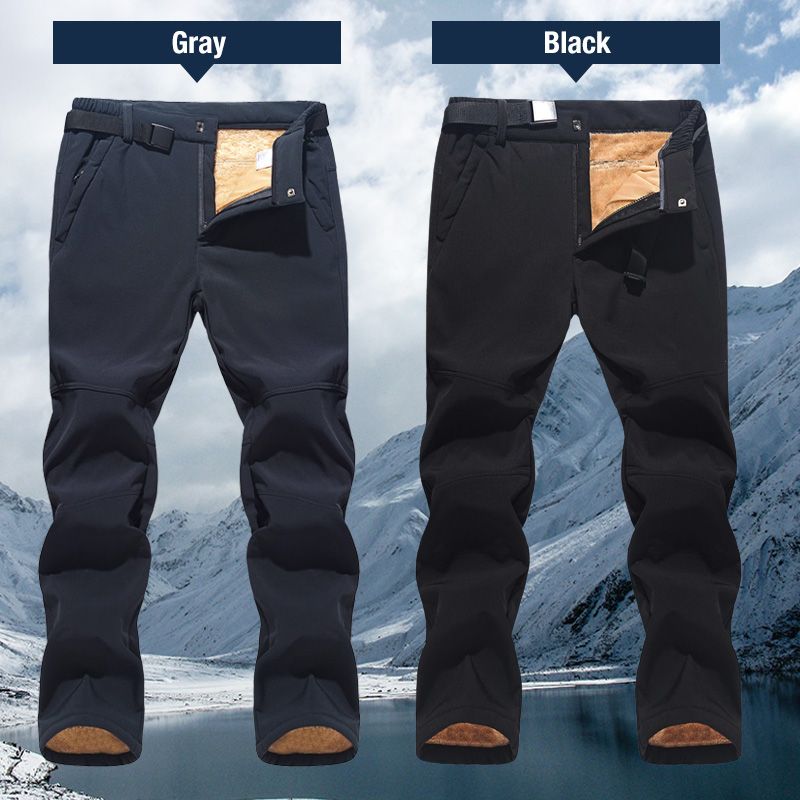 Men’s Waterproof Warm Plush Winter Outdoor Pants