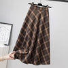 A-Line Flared Plaid Maxi Skirt