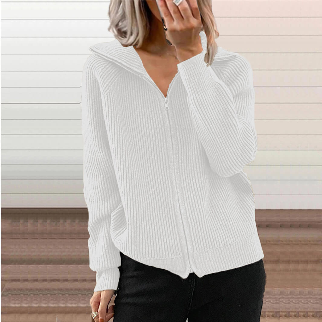 Women’s Lapel Zipper Sweater