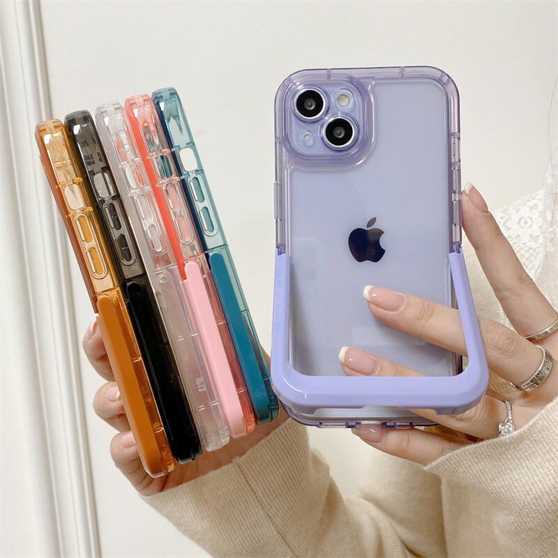 Pousbo® Candy Invisible Bracket Case Cover For iPhone