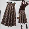 A-Line Flared Plaid Maxi Skirt